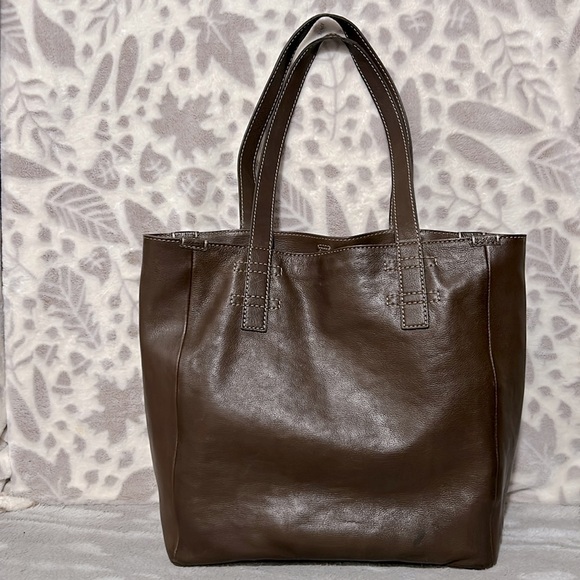 Frye Mindy Large Brown Leather Tote shoulder bag Purse - Picture 2 of 13